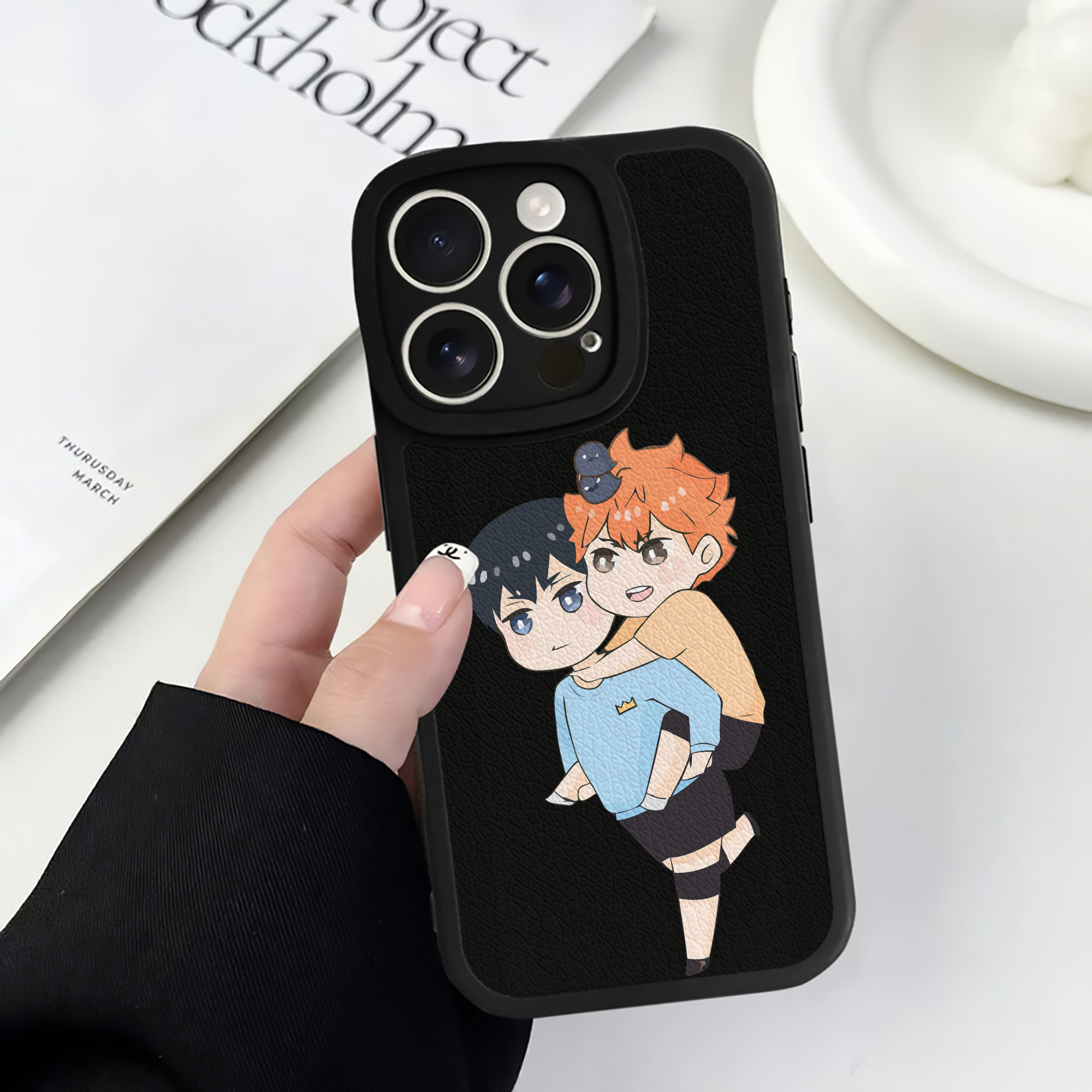 （画像用） ハイキュー!! Haikyu!! 【iPhone 16シリーズ対応】シリコンスマホケース（レザー調） 材質：シリコン